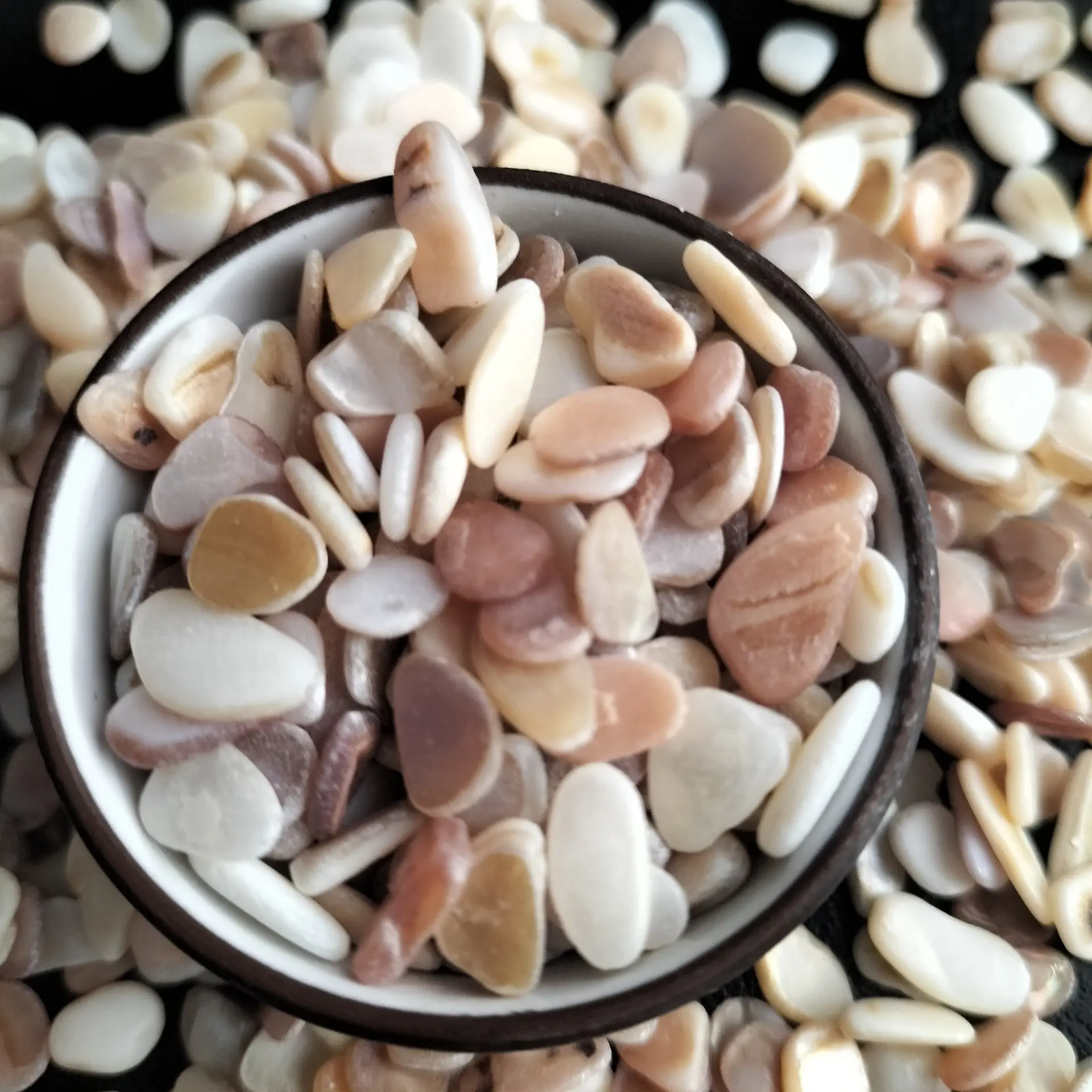 Shell sand is a building material made from crushed shells,